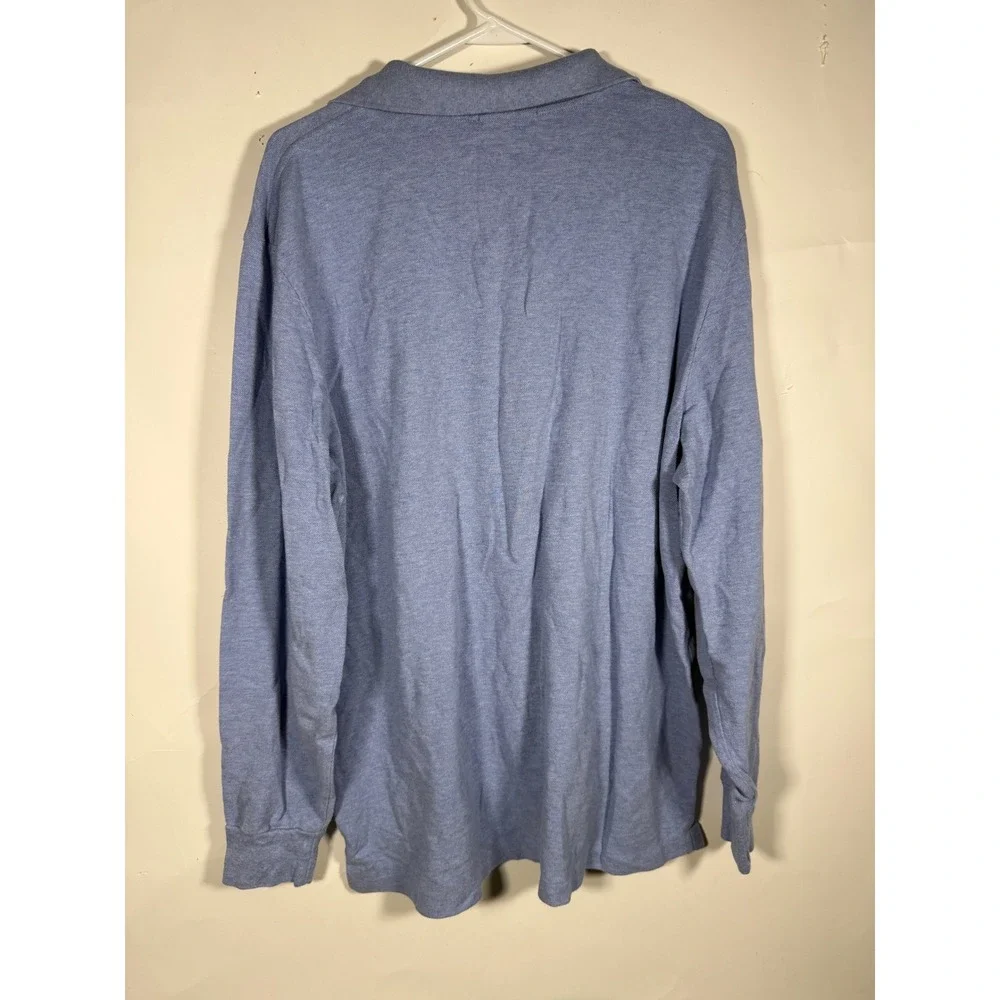 Polo Ralph Lauren Mens XL Long Sleeve Polo Shirt Light Blue Classic Fit Pony